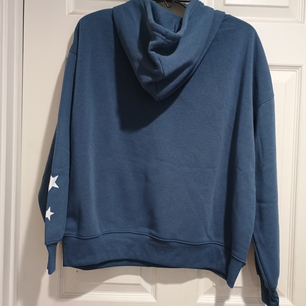 New Women's Coraline Oversized Pullover Blue Hoodie Size XSmall - Picture 6 of 8